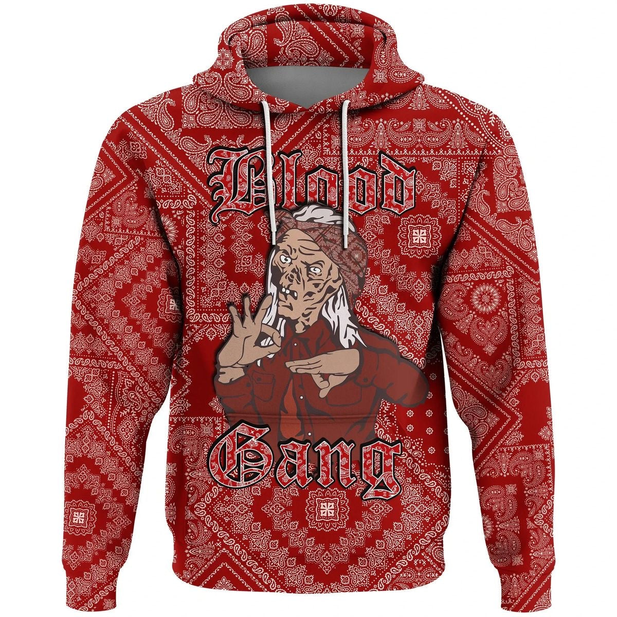 Blood Gang Hoodie - Red Paisley - Unisex / S / Red
