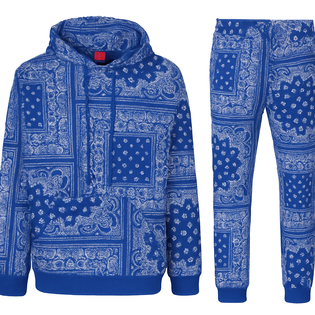 Luxury Bandana Hoodie & Sweatpants Outfit