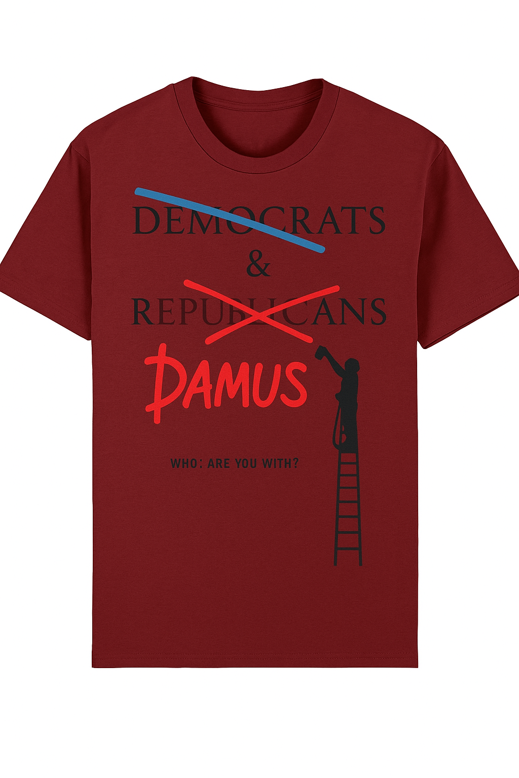 Burgundy “Damus” Graphic T-Shirt