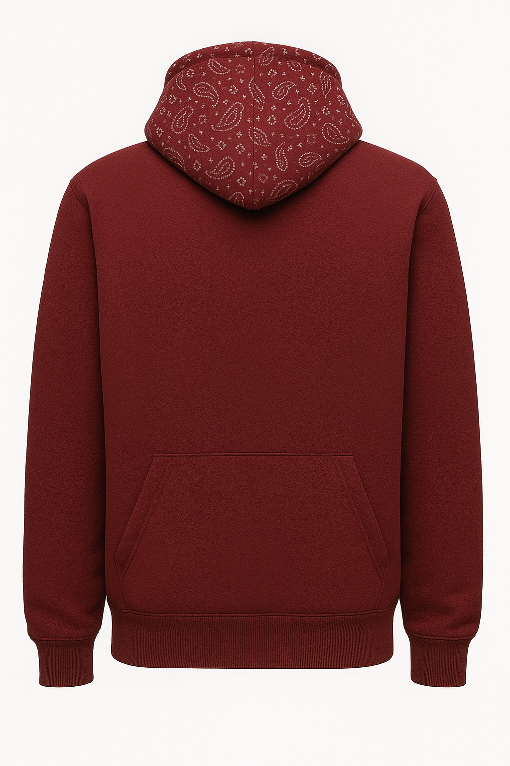 ELM ST. Embroidered Bandana Hoodie – Burgundy Gold Edition
