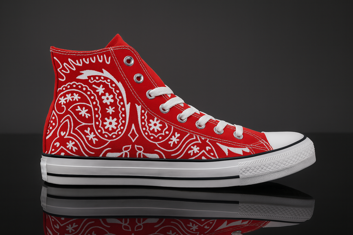 Bandana High-Top Canvas Sneakers