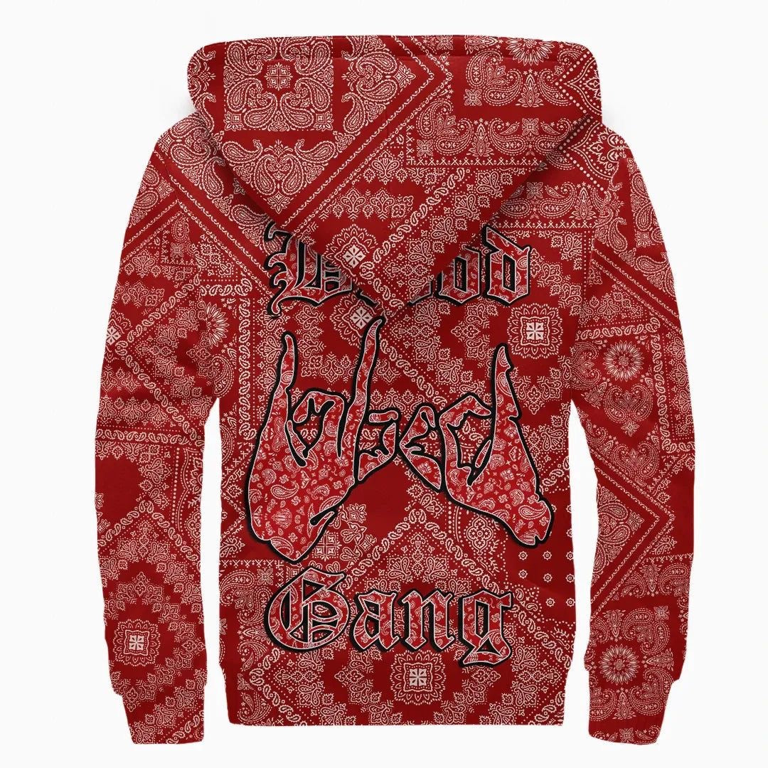 Blood Gang Hoodie - Red Paisley - Unisex / S / Red