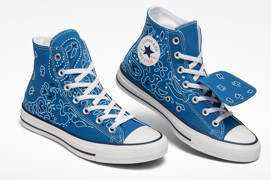 Bandana High-Top Canvas Sneakers