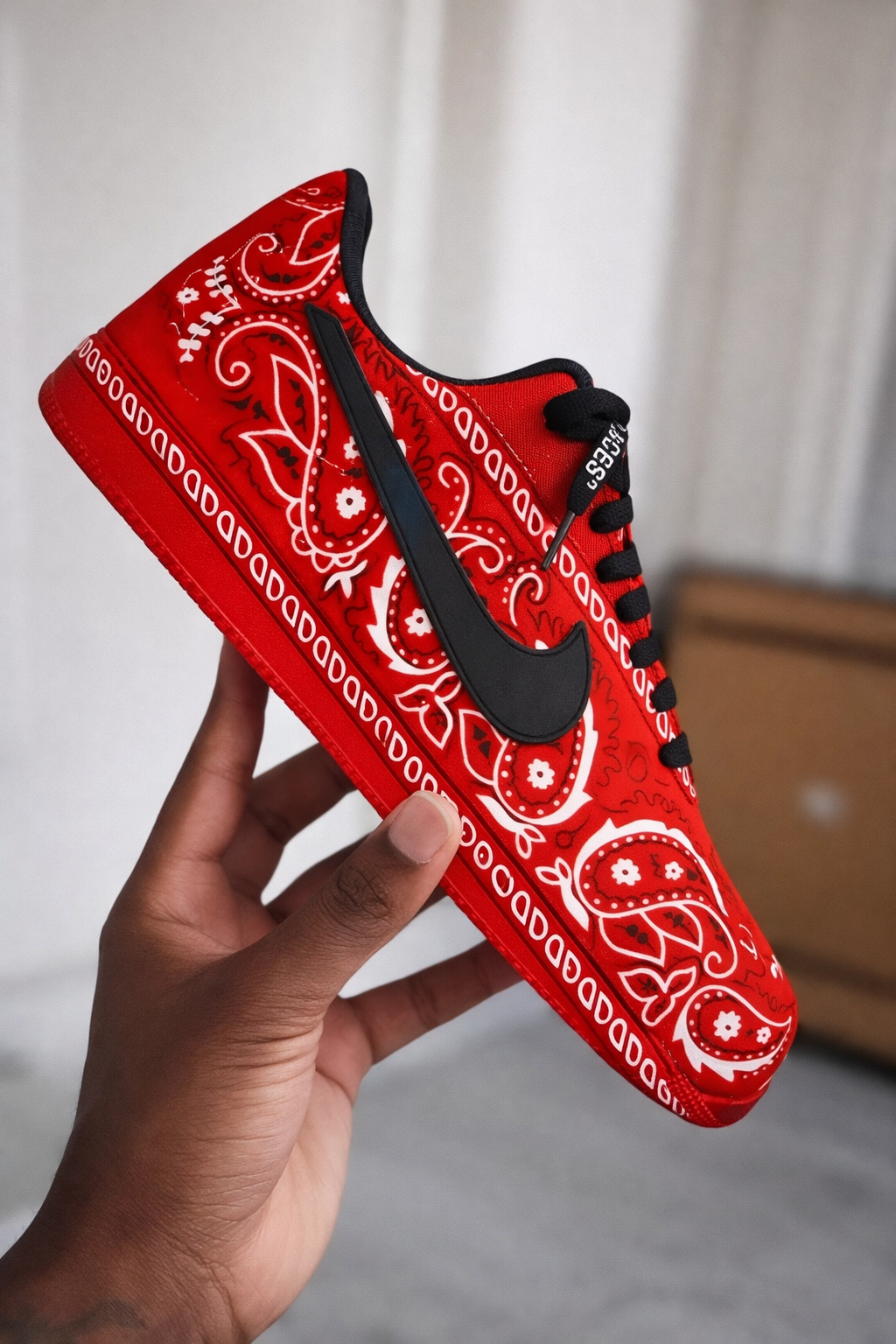 Bandana Red Air Force 1 Custom