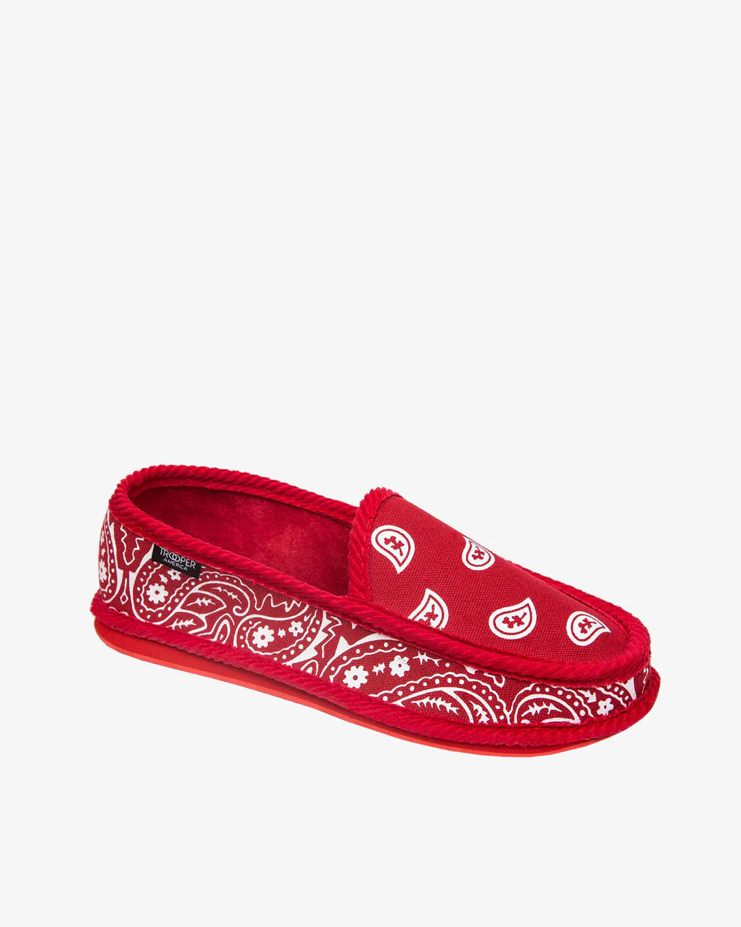Red Bandana Paisley & Corduroy Slip-Ons