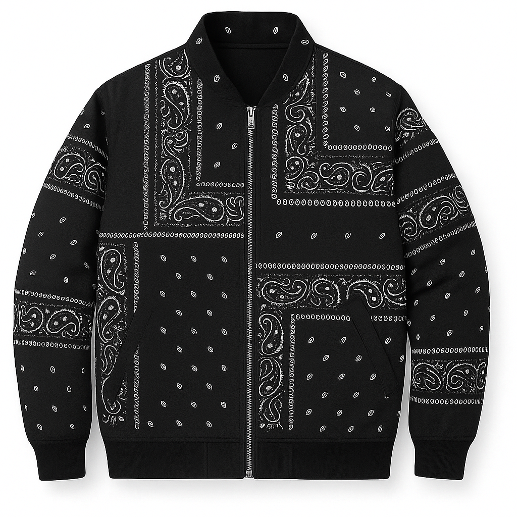 Bandana Print Bomber Jacket