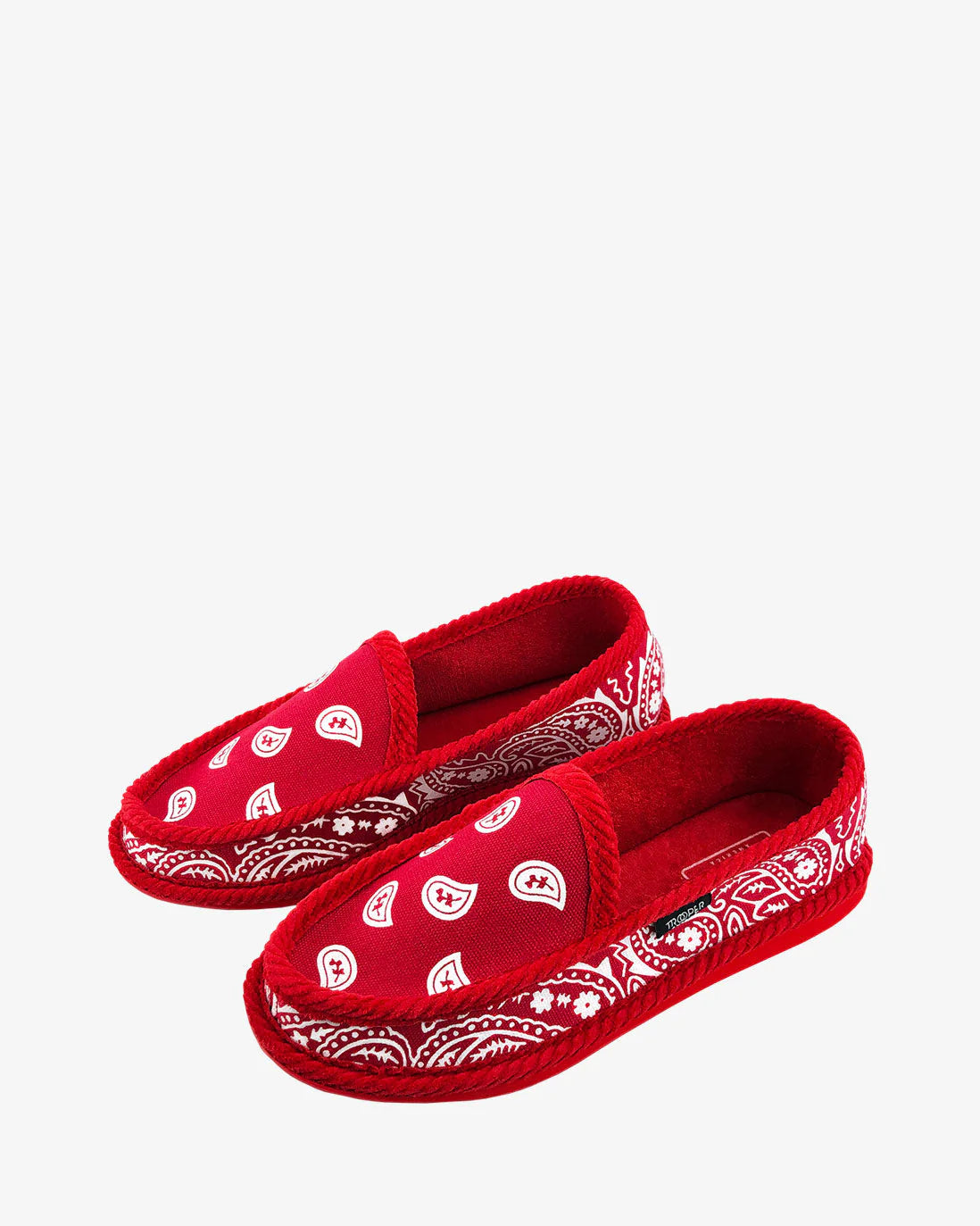 Red Bandana Paisley & Corduroy Slip-Ons