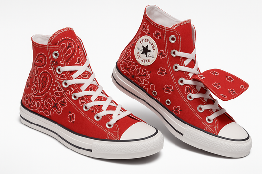 Bandana High-Top Canvas Sneakers