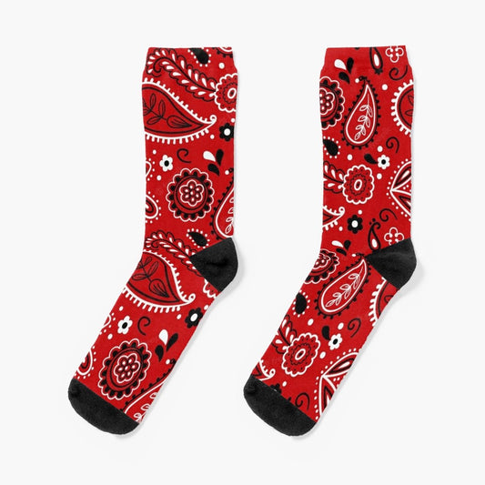 Red Paisley Socks