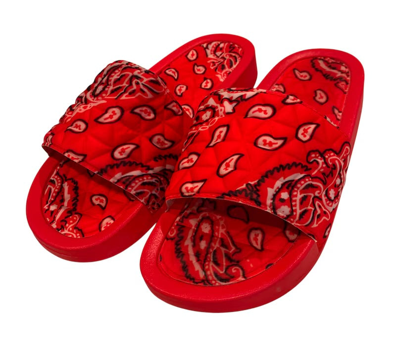 Women Bandana Slides/ Super Comfy/ Paisley Slides