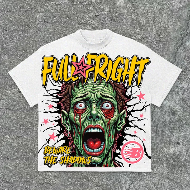 Hellstar Halloween Full Fright Portrait Graphics Cotton T-Shirt