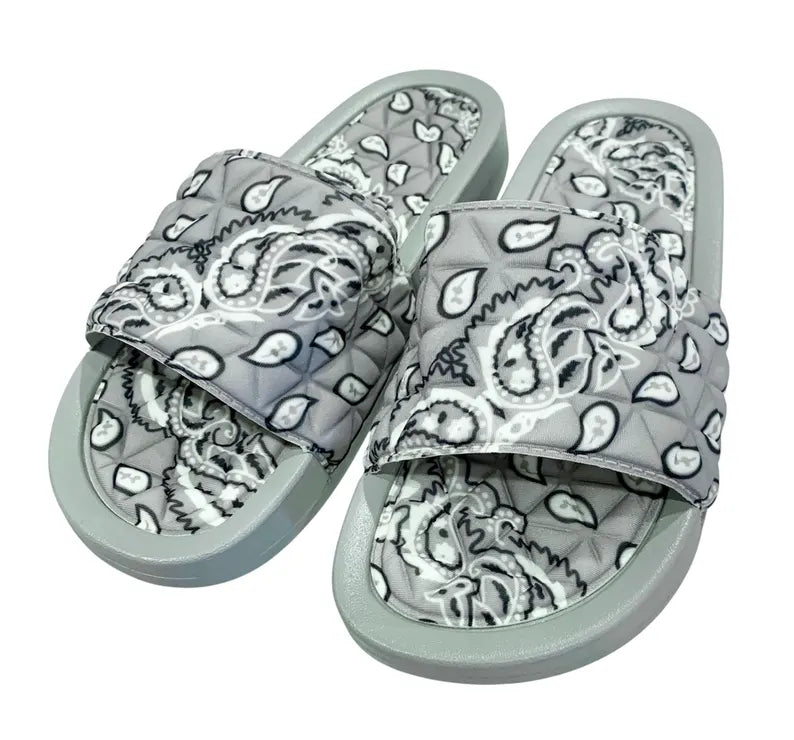 Women Bandana Slides/ Super Comfy/ Paisley Slides