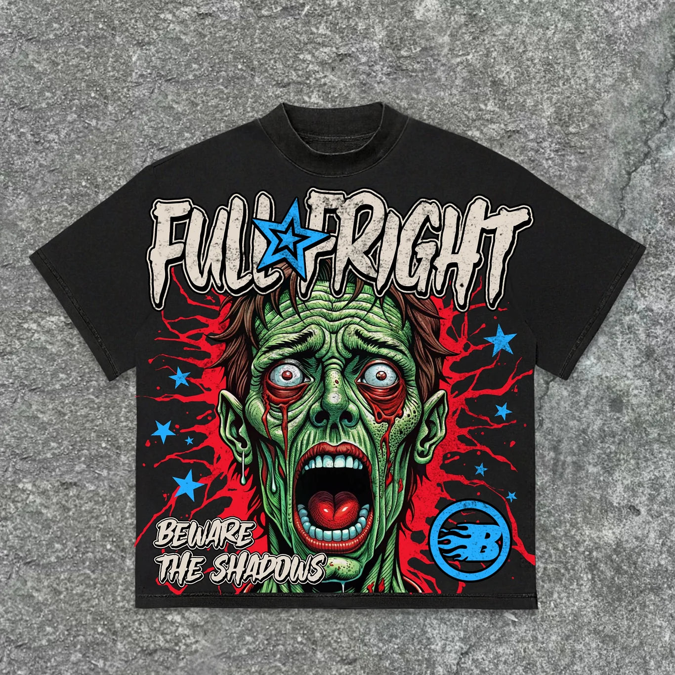 Hellstar Halloween Full Fright Portrait Graphics Cotton T-Shirt