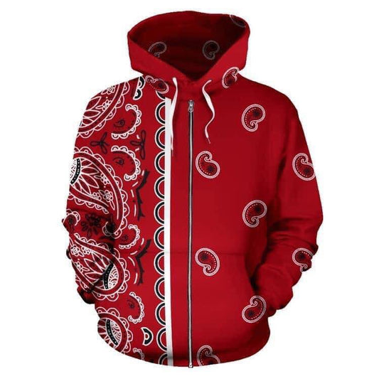 Red Paisley Bandana Hoodie