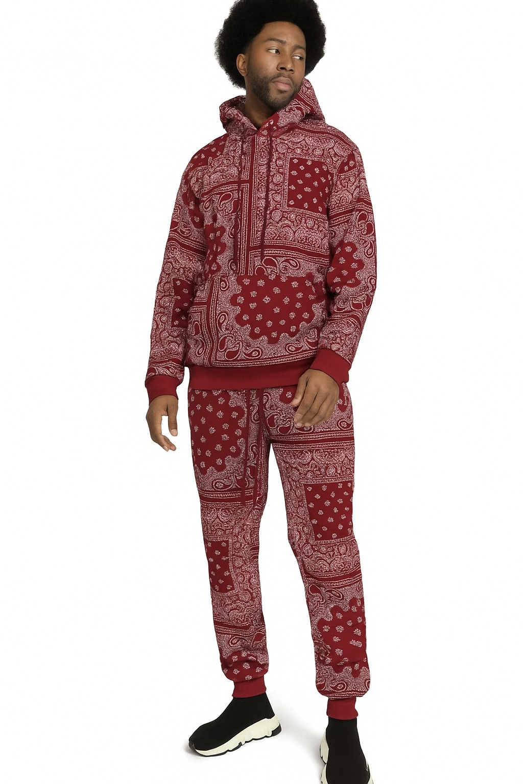 Luxury Bandana Hoodie & Sweatpants Outfit