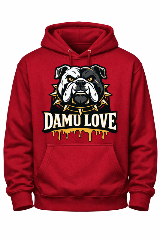 DAMU LOVE Bulldog Crimson Statement Hoodie