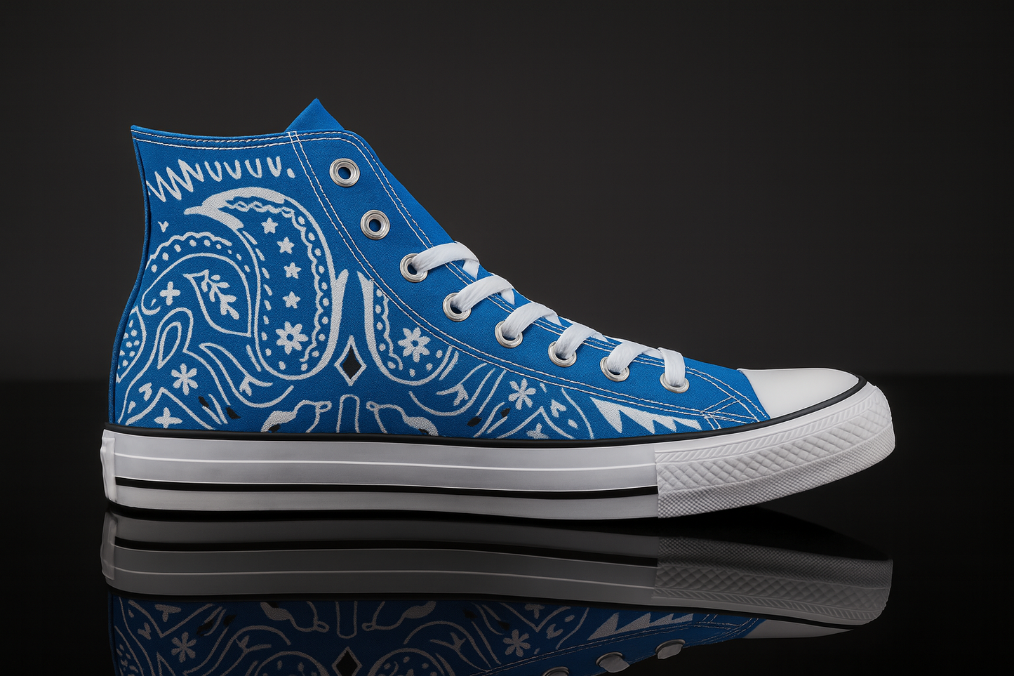 Bandana High-Top Canvas Sneakers