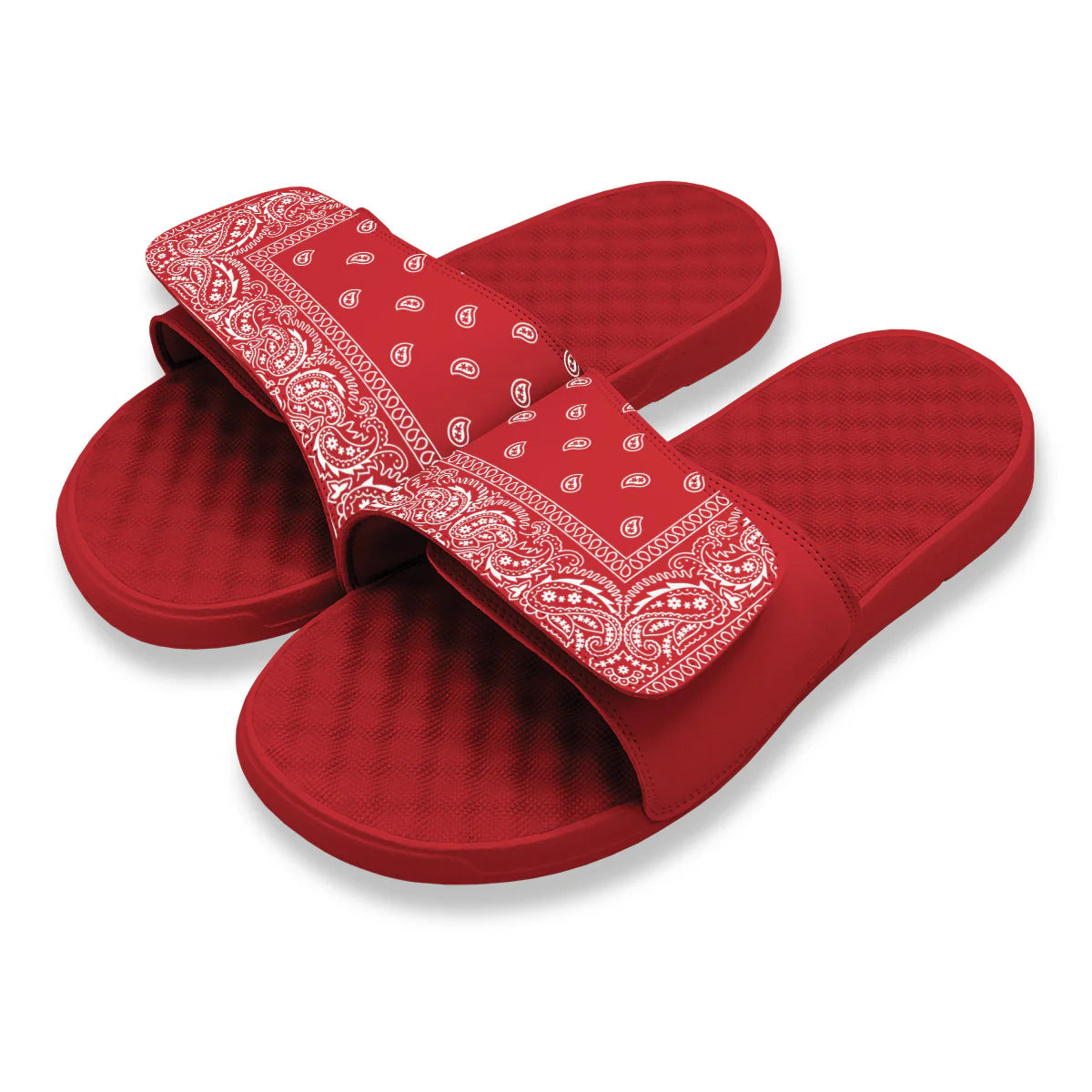 Red Bandana Print Slide Sandals