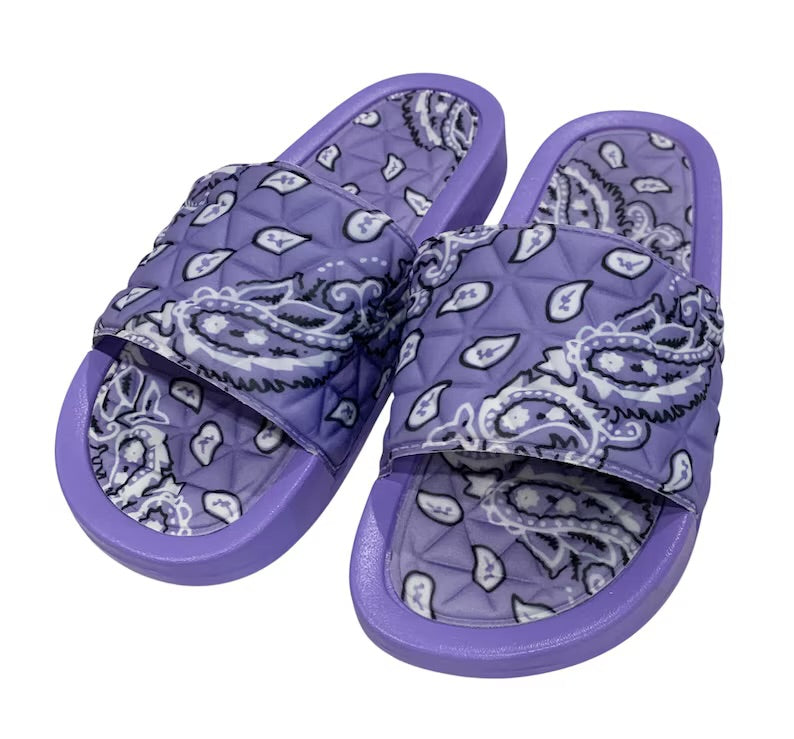 Women Bandana Slides/ Super Comfy/ Paisley Slides