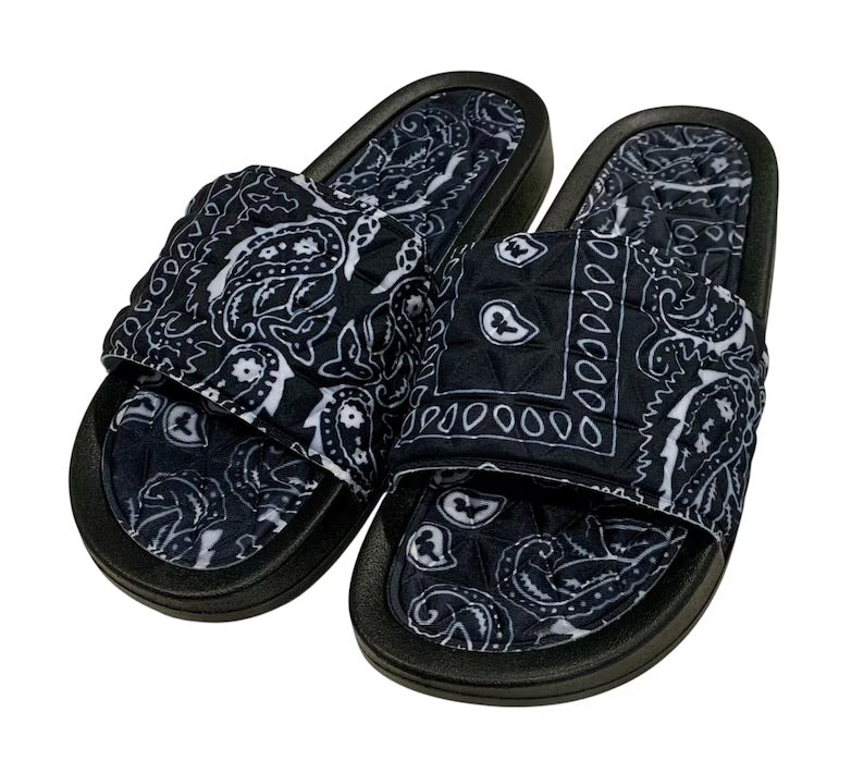 Women Bandana Slides/ Super Comfy/ Paisley Slides