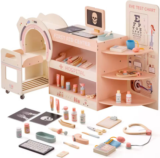 ROBOTIME Wooden Doctor Medical Center Playset
Pretend Play Doctor Toys Educational Role Play for Kids Age 3+