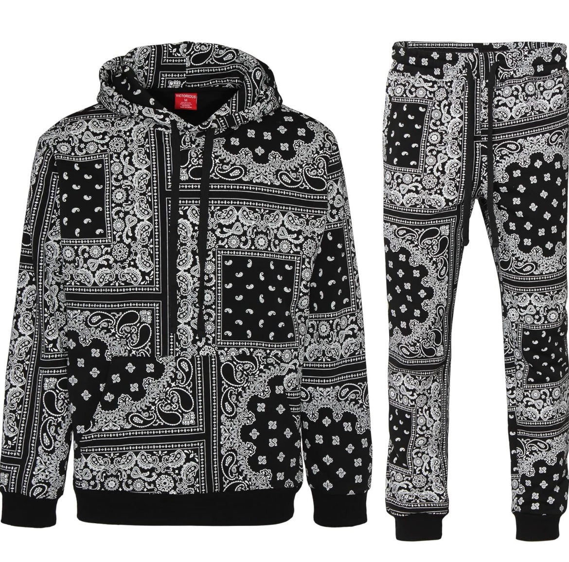 Luxury Bandana Hoodie & Sweatpants Outfit