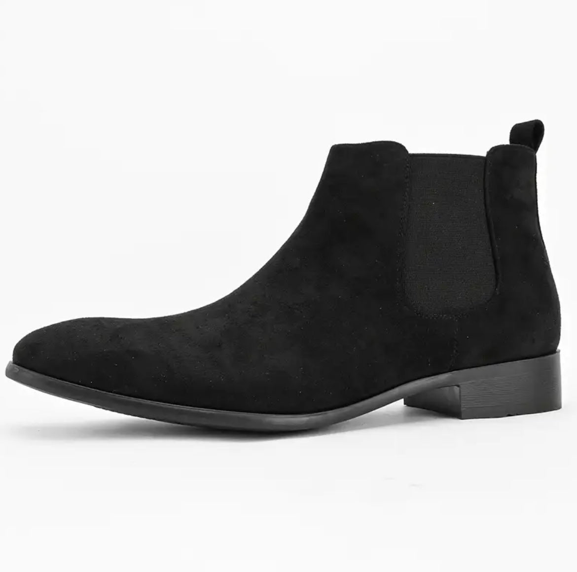 Men's Classy Style Ankle-High Boots with Elastic Side Zipper - Black Casual Versatile Shoes