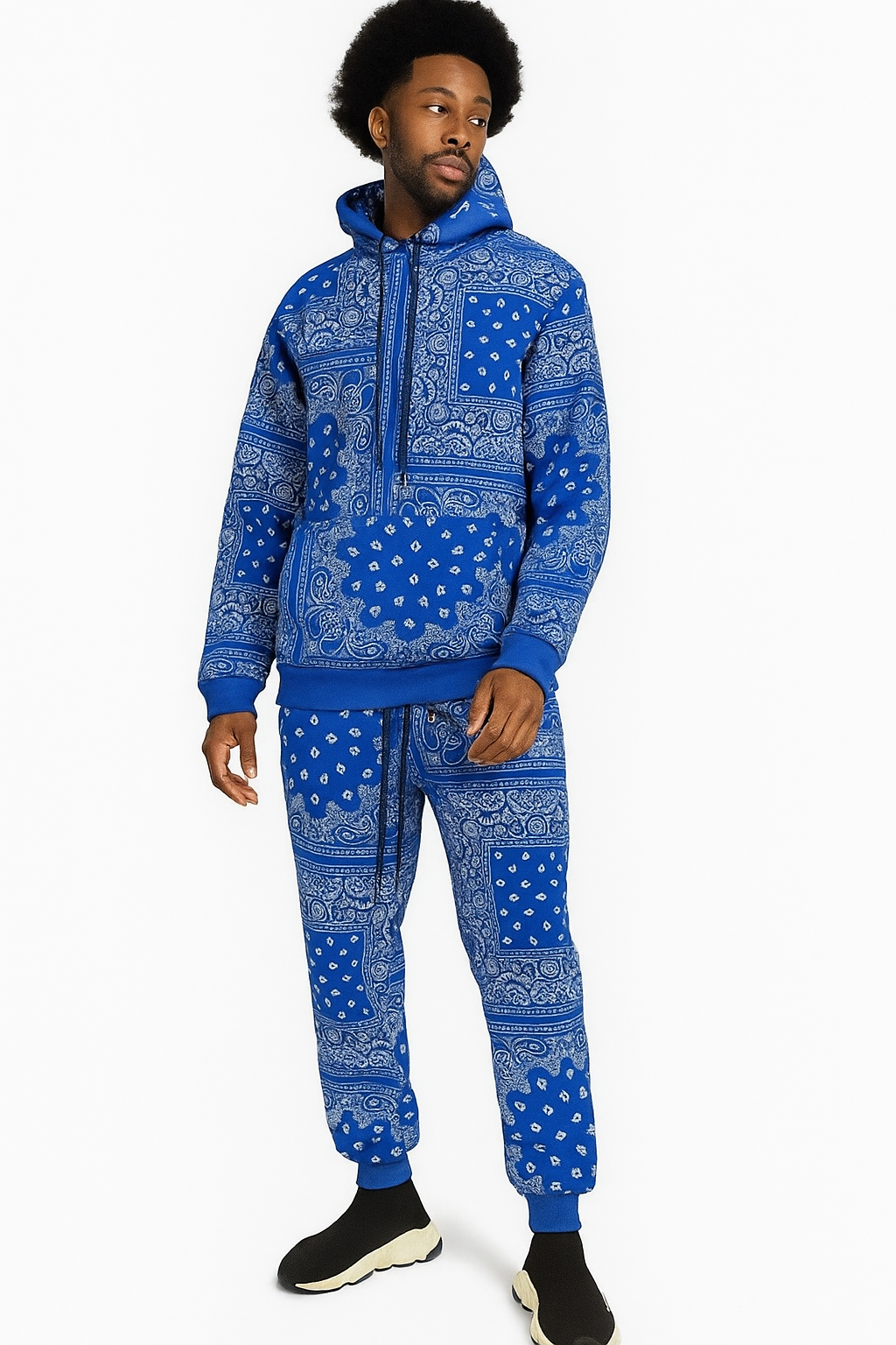 Luxury Bandana Hoodie & Sweatpants Outfit