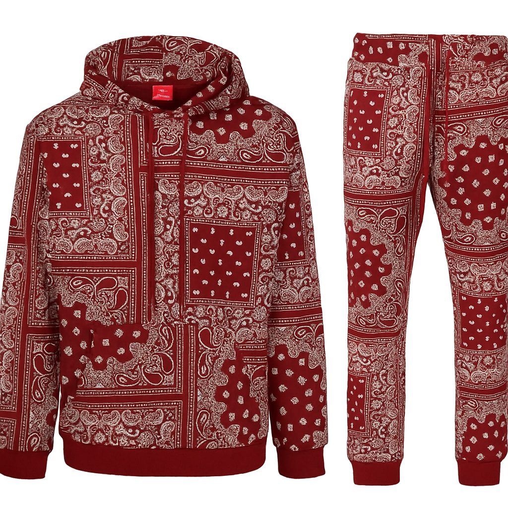 Luxury Bandana Hoodie & Sweatpants Outfit