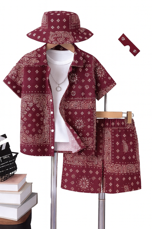 Bandana 3-Piece Set (Shirt, Shorts & Bucket Hat)