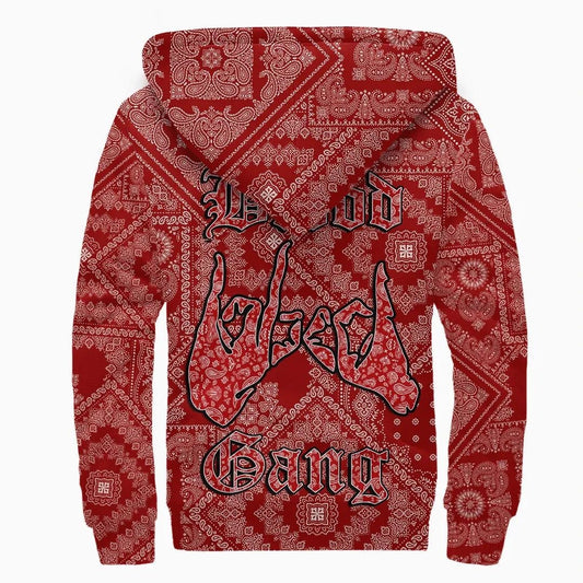 Blood Gang Hoodie - Red Paisley - Unisex / S / Red