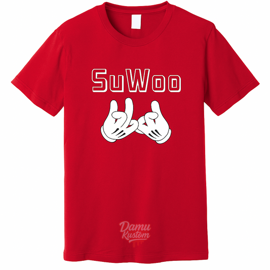Red “SuWoo” Graphic T-Shirt